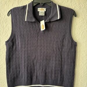 Brand New! Talbots Navy Cable Knit Sweater